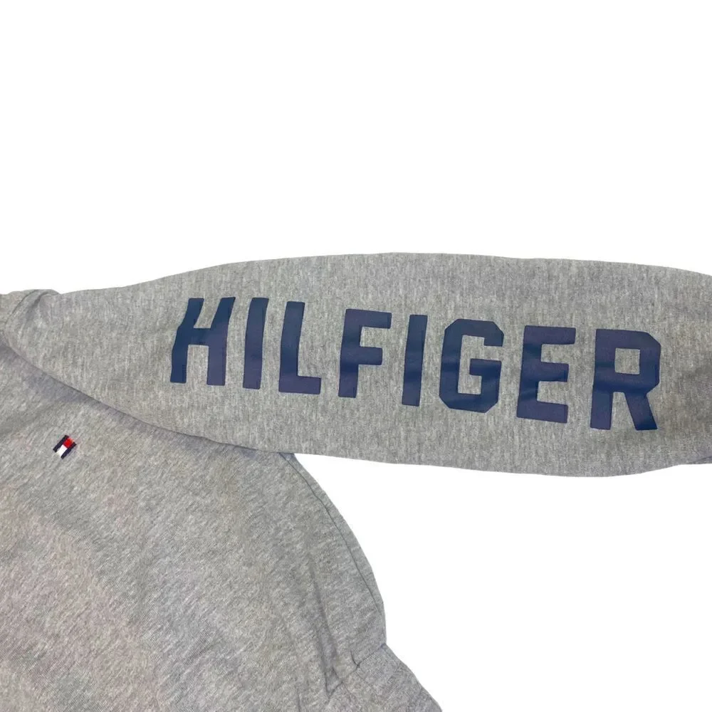 Tommy Hilfiger Long Sleeved Hooded Gray Cropped Top Women's Size Small